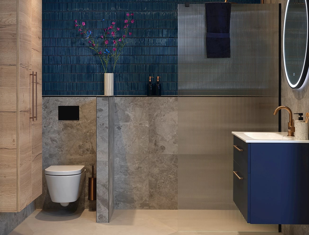 Douchewand Blaauw Sanitair