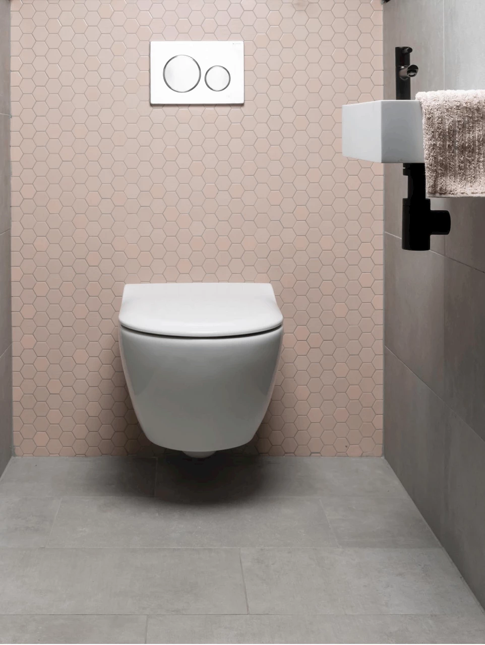 brandstof op gang brengen industrie Compleet toilet Pink Beton kopen? | Sani4All